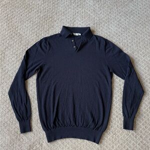 Suitsupply Navy Merino Wool Polo